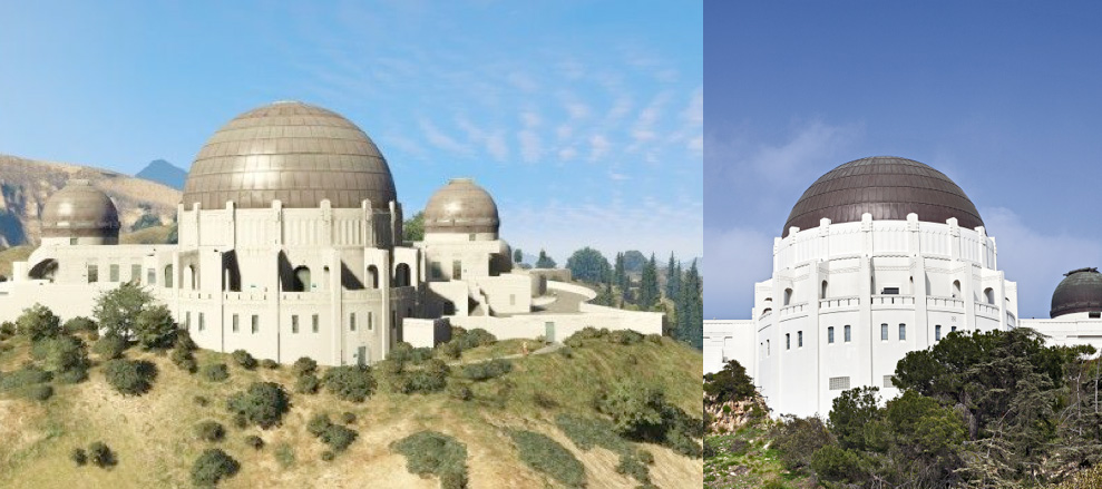 Los Santos Observatory (GTA V) / Griffith Observatory (realita)